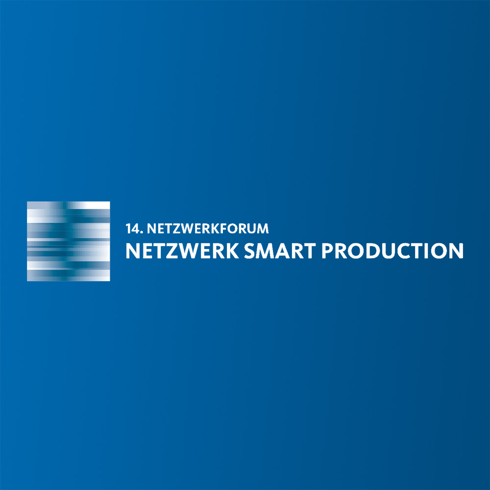 Logo des 14. Netzwerkforums mit dem Zusatz Netzwerk Smart Production