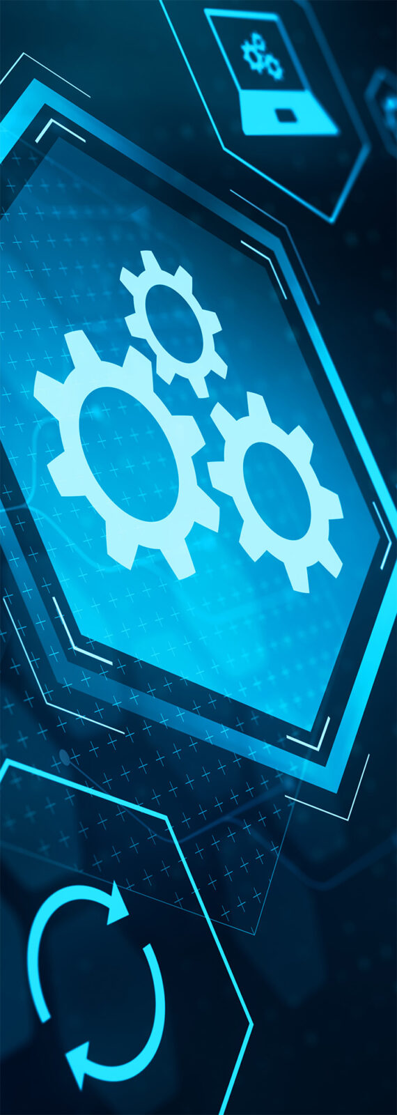 Zahnräder Symbol, welches SAP Landscape Transformation darstellt